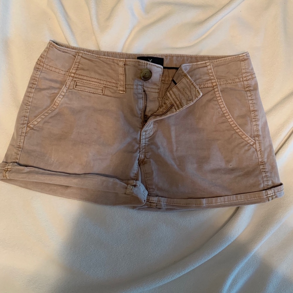 American Eagle Khaki Shortie Shorts